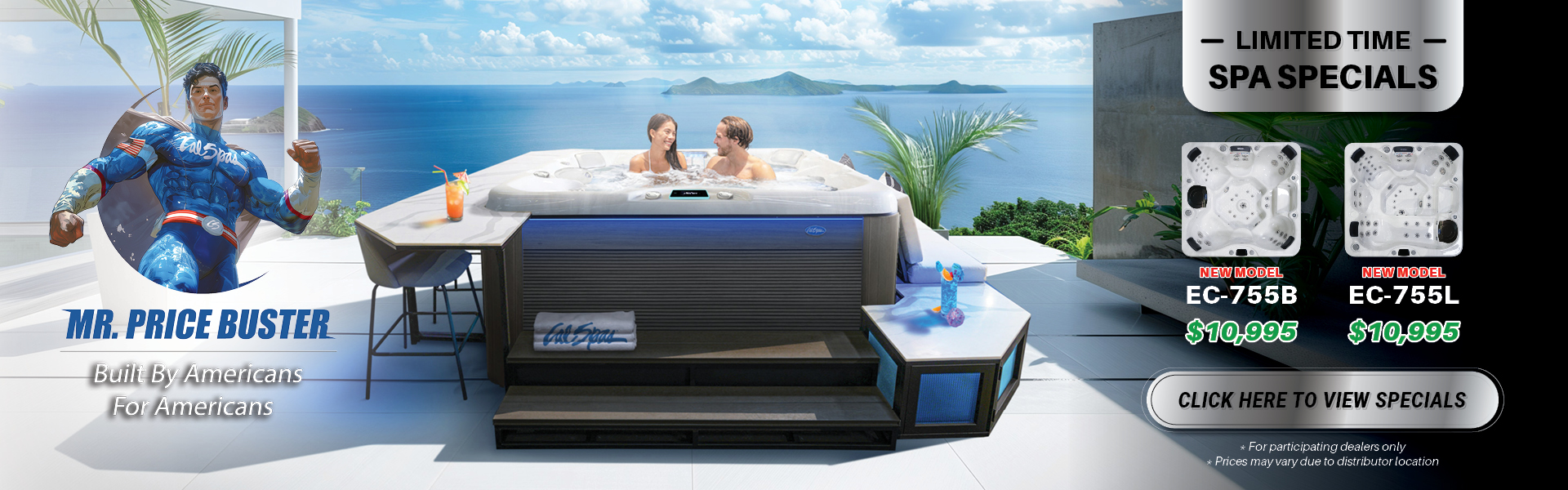 Calspas hot tub being used in a family setting - Middle Island