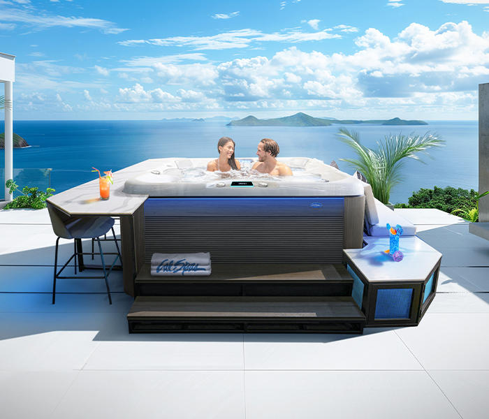 Calspas hot tub being used in a family setting - Middle Island